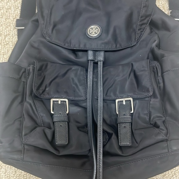 TORY BURCH RIPSTOP NYLON FLAP BACKPACK BLACK - Picture 8 of 12